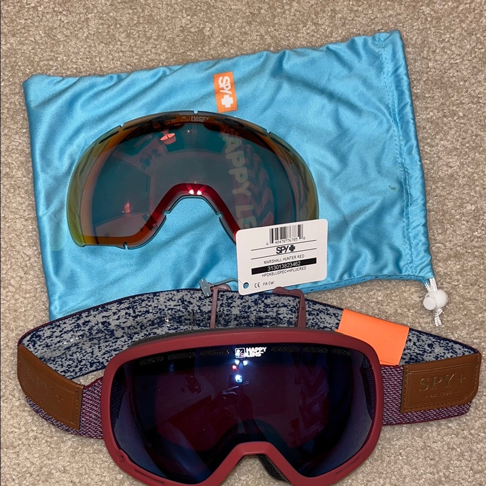 SPY Snow Goggles with Blue and Red Lens